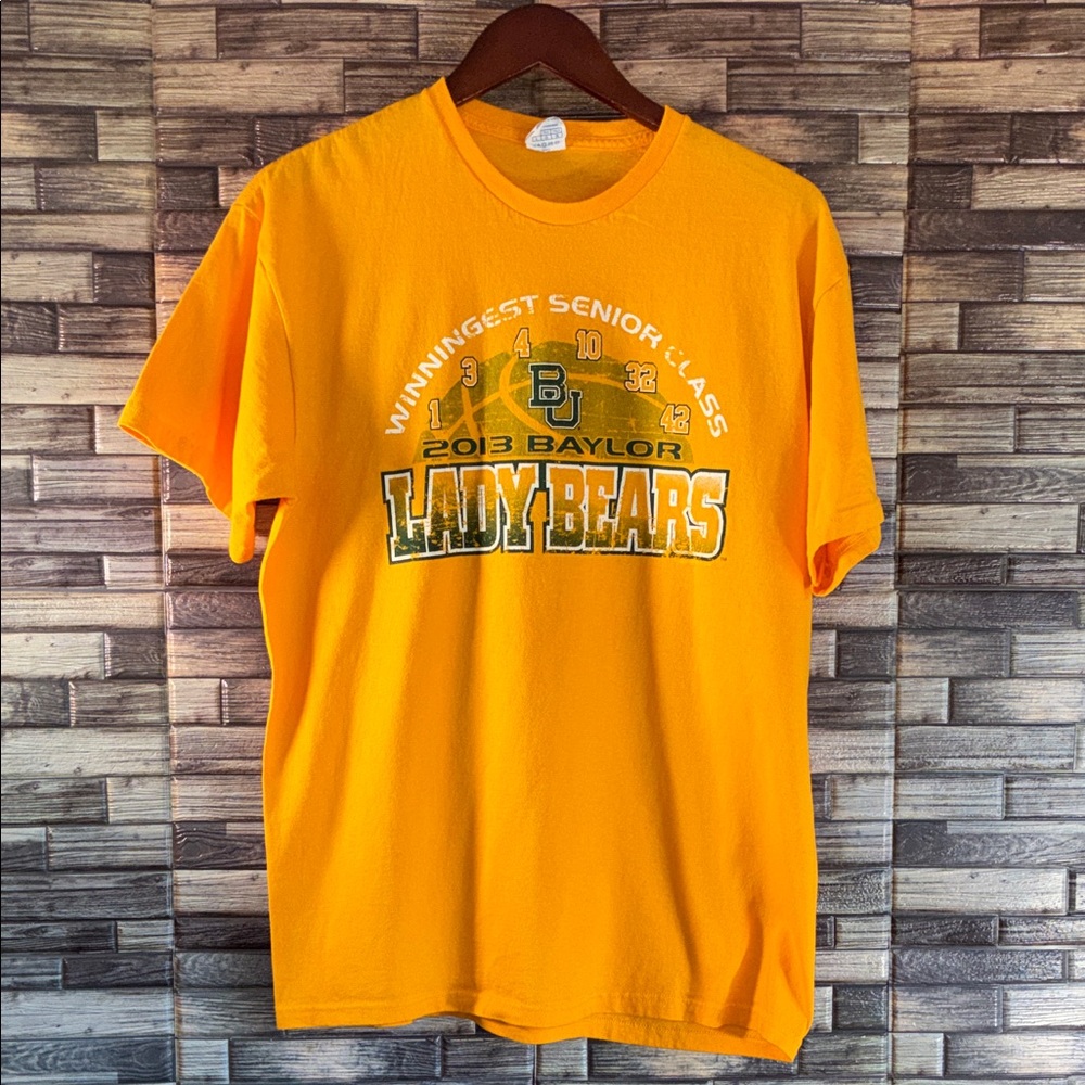 EUC  Delta Pro Weight Large 2013 Baylor Lady Bears Yellow T-Shirt
